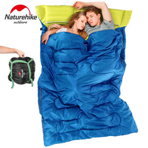 Naturehike Double Sleeping Bag Adult Envelope Filling Cotton Autumn Winter Outdoor Camping Tourism Sleeping Bag With Pillow